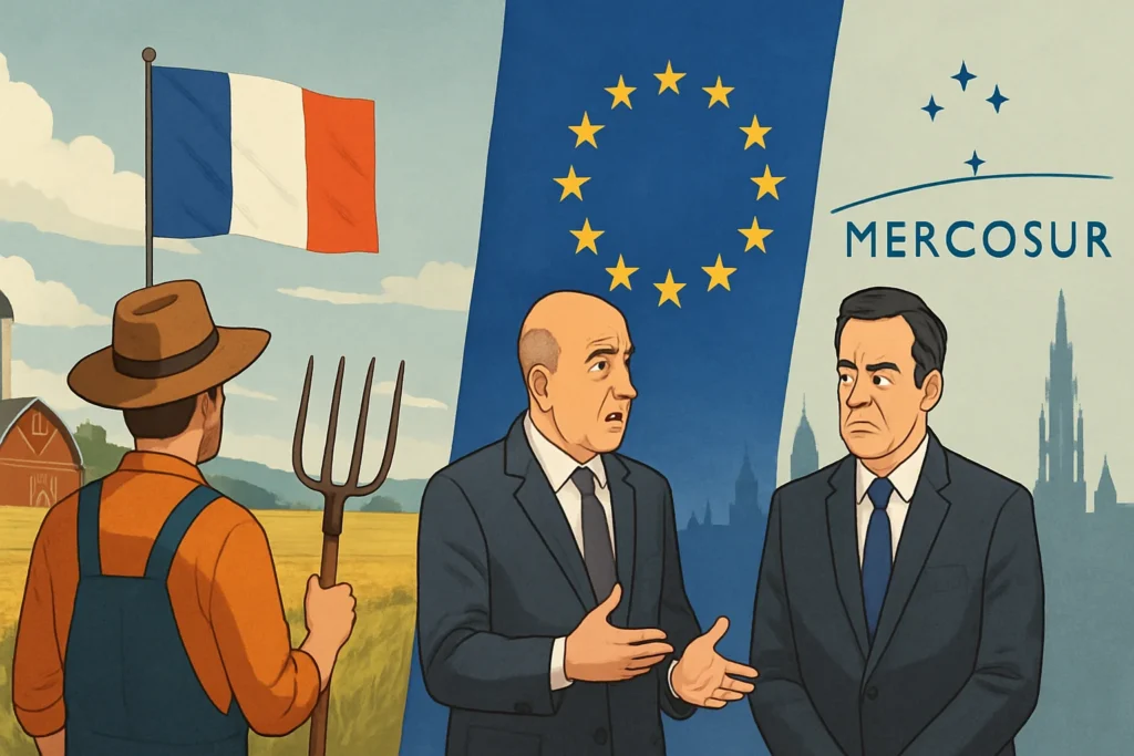 Imagem representando a França diz que acordo UE‑Mercosul não é possível sem afetar agricultores antes da cúpula em Bruxelas